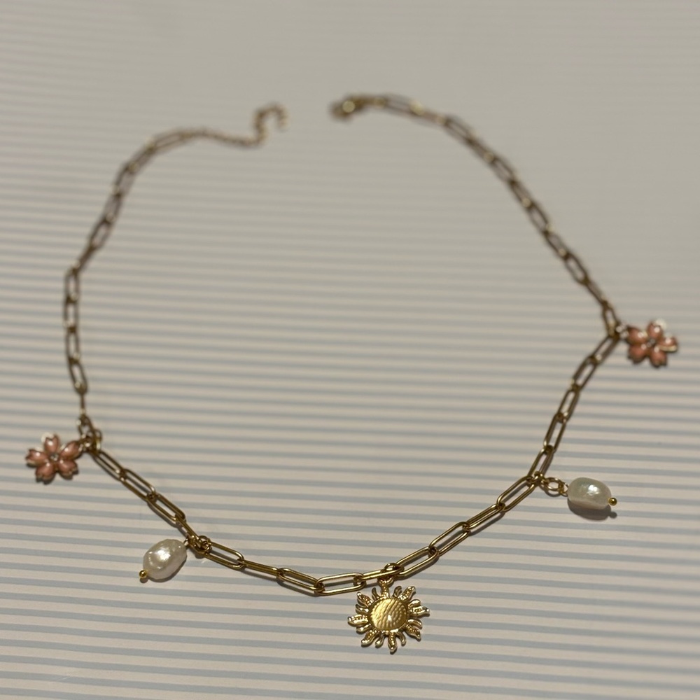 Gold Tone Charm Necklace No. 6